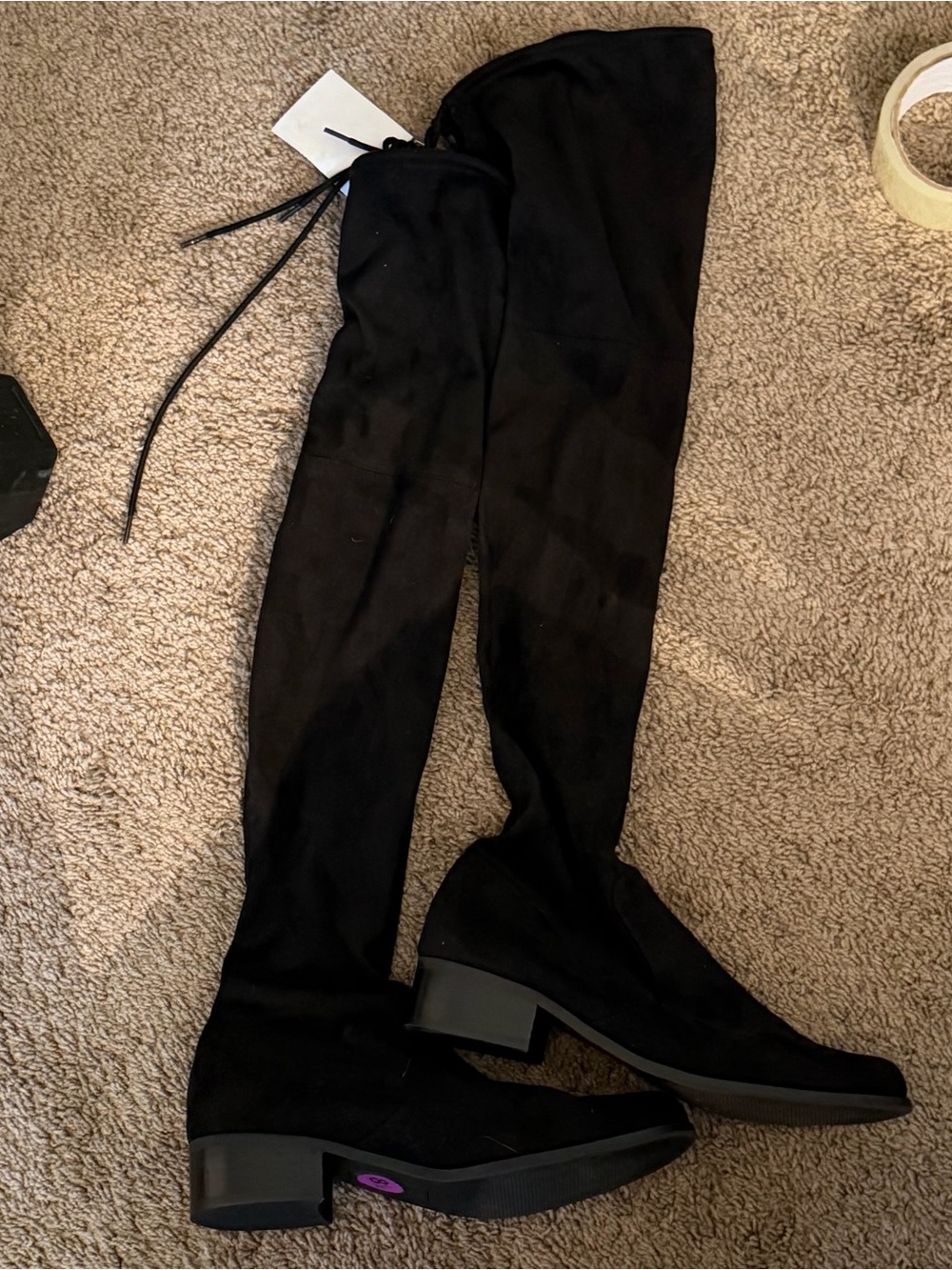 Women's Black Over-the-Knee Stretch Boots 8 1/2